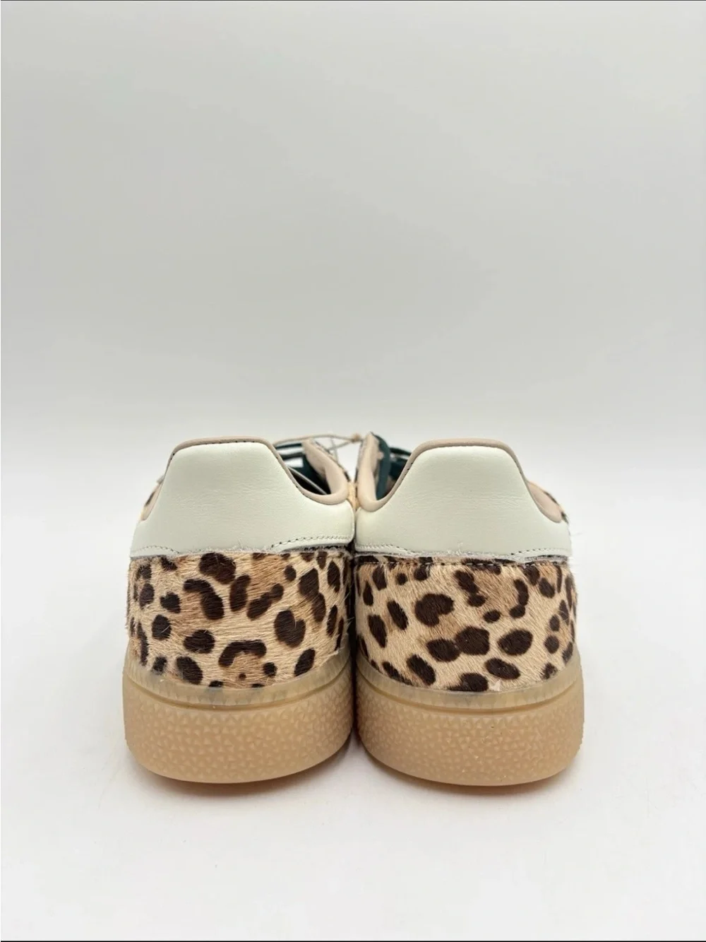 adidas Women's Leopard Print Gazelle Sneakers with Cream Stripes